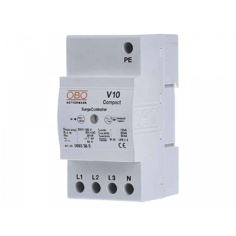 Liigpingepiirik V10 Compact -3+NPE-225 3p+NPE, tüüp 2+3