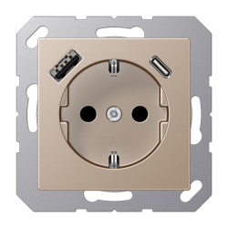 A seeria pistikupesa USB A+C šampanja