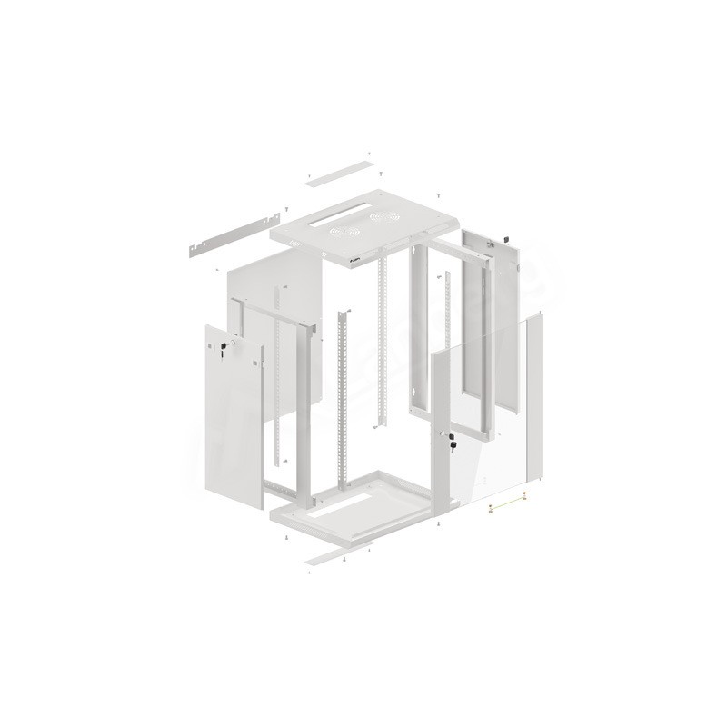 Seinakapp 19" 15U 600x450mm klaasuks