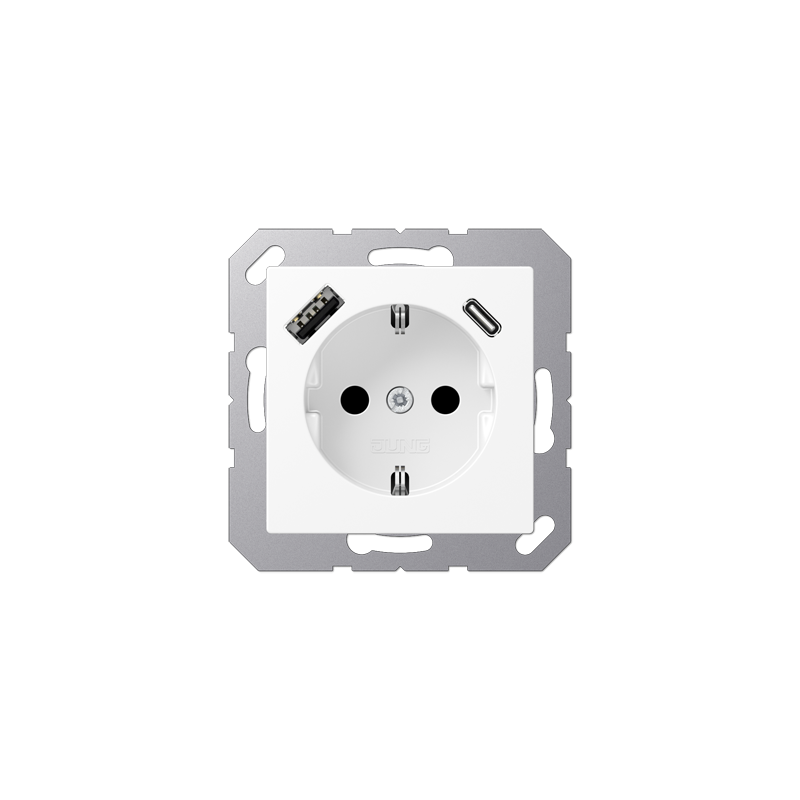 A Series outlet USB A+C matt white