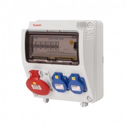 Teisaldatav kilp 16A CEE 16A pesa + 2x230V schuko pesa