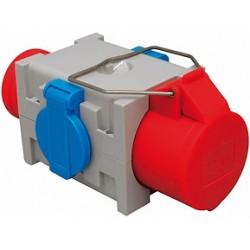 Jätkuboks CEE pistik 16A/2x 230V schuko pesa/CEE pesa 16A