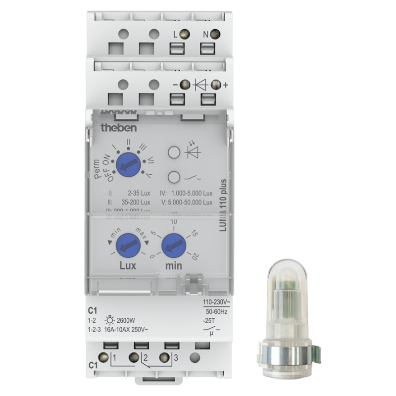 Hämaralüliti LUNA110 DIN latile 2-50000Lux