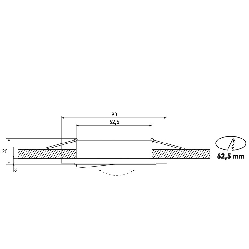 QUADRO Glass MR16 Ø63/90x90mm