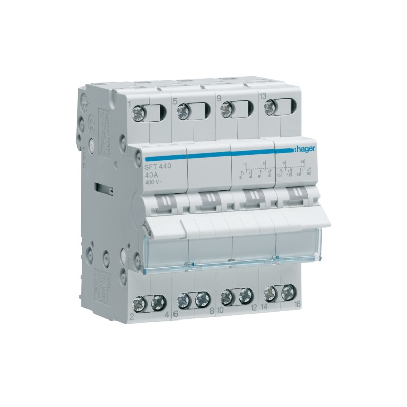 Ümberlüliti I-0-II, 4P, 40A, 230VAC, 4M (16/10mm²)