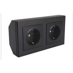 Nurga pistikupesa 2-ne m.-ga must