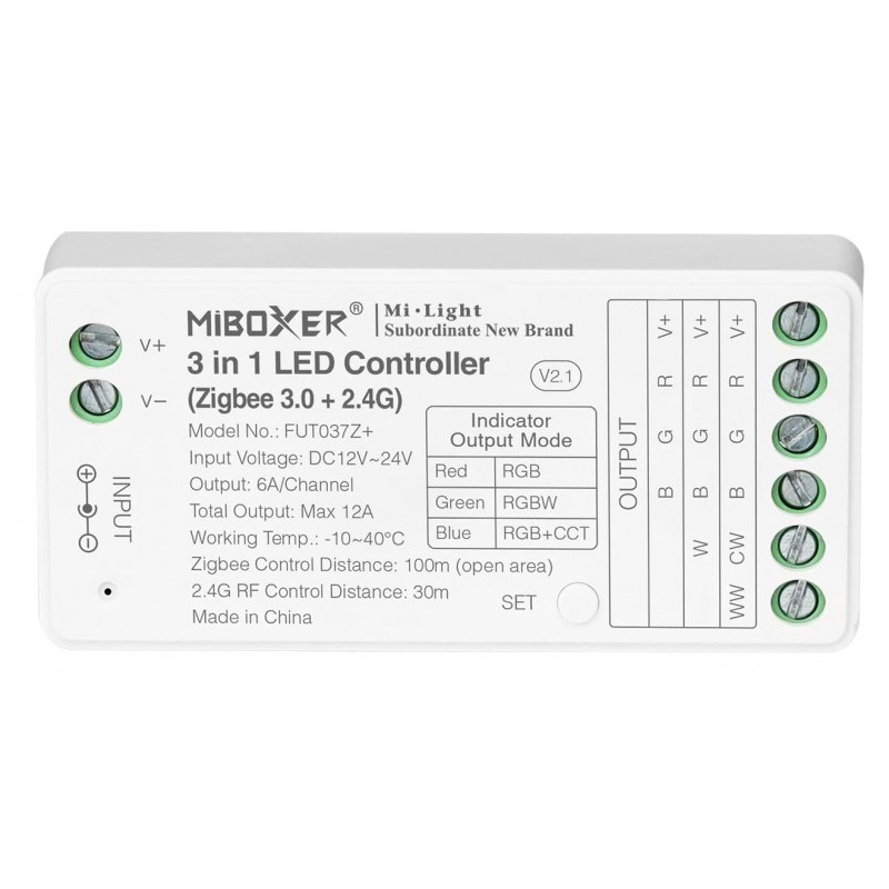FUT037Z+ Zigbee Led controller 12-24V 12A RGB/RGBW/RGB+CCT