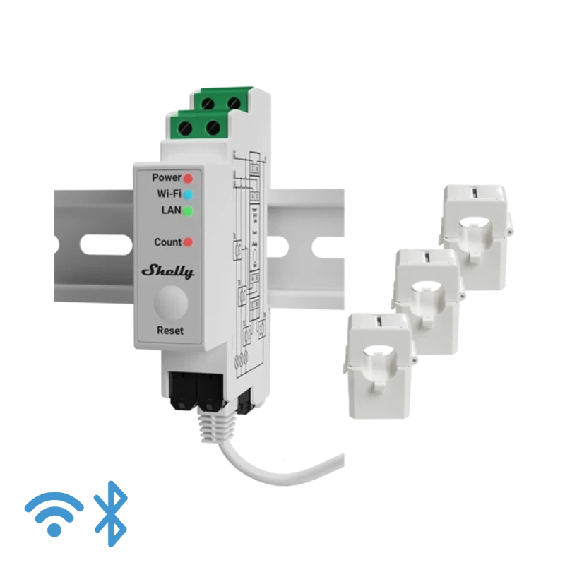 Pro 3EM energiamonitor WIFI, LAN, Bluetooth + 3 sensorit 120A