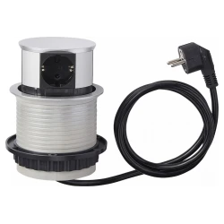 Süvistatav lauapost 4x schuko pesa ALU toitekaabel 1,5m