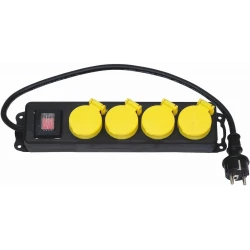 Pikendusjuhe lülitiga 4 pesa H07RN-F 2,5m IP44