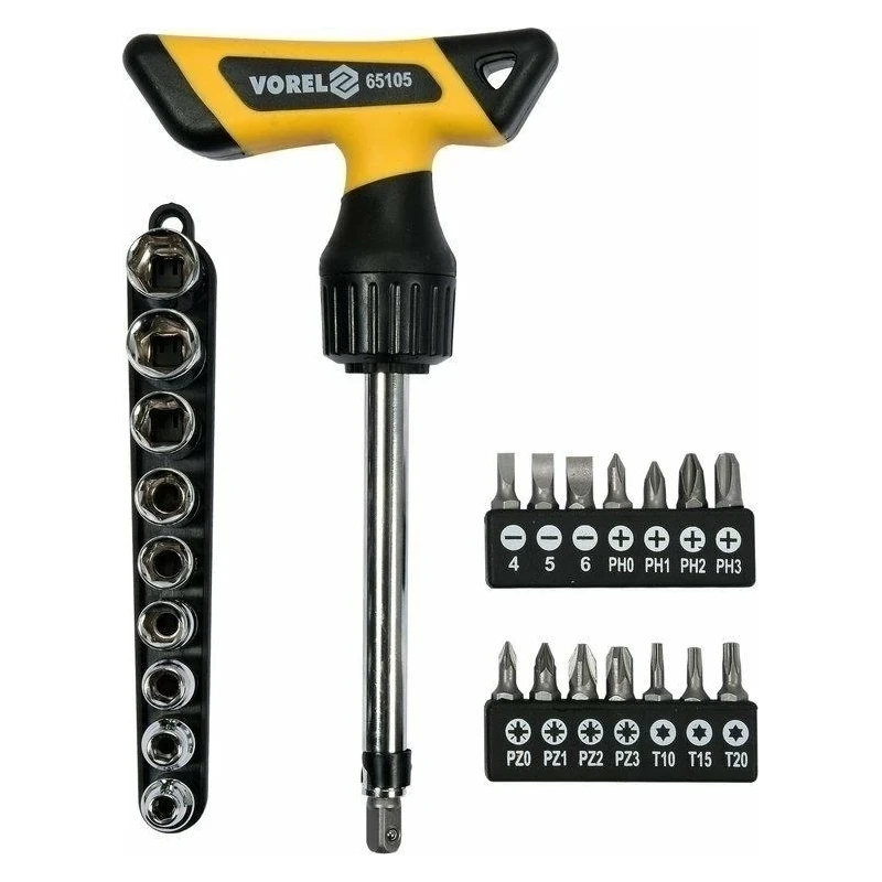 T-kruvikeeraja kompl. 25 osa Vorel