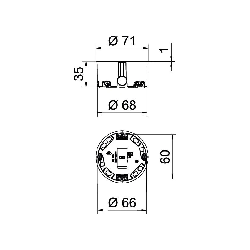 Kipsplaadi toos Ø68mm h35mm HG35