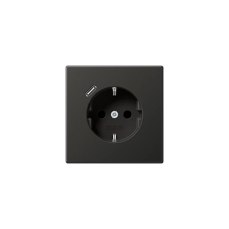 LS990 SCHUKO® socket with USB C charger Anthracite