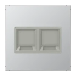 AL1969-2WE Centre plate 2-gang keystone Aluminium