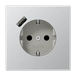 AL1520-18A Outlet + USB A Aluminium