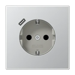 AL1520-18C Pistikupesa + USB C Aluminium