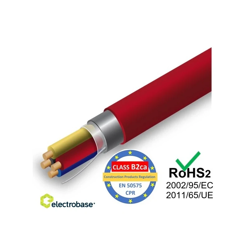 Signalisatsioonikaabel varjega 2x2x0,8mm punane B2CA