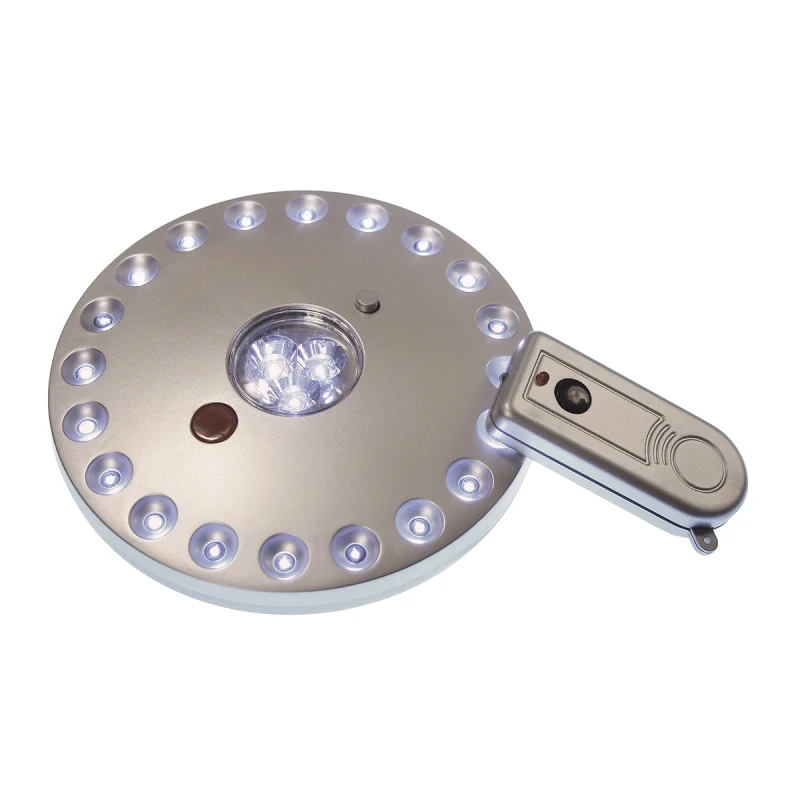 LED-valgusti ümar 20+3 LED puldiga magnetiga patareidega