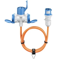 Jätkujuhe CEE pistik 3P 16A - jätkupesa CEE 3P/2x schuko pesa 16A