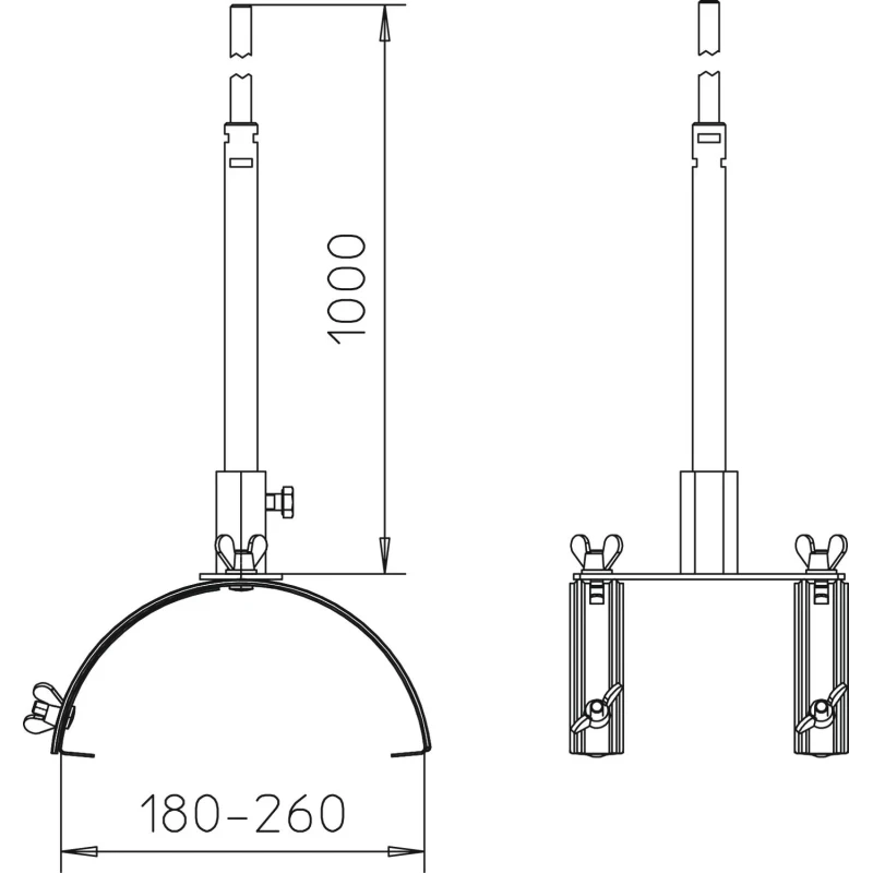 F-FIX-132 Piksevardahoidja katuseharjale, vardaga 1m