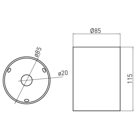 SENSA AQUA GU10 IP54 valgusti pinnale Ø85mm h115mm