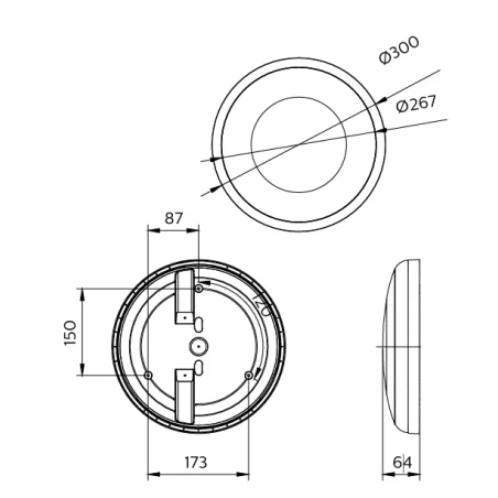WL070V G2 LED Plafoon IP65 Ø300mm 1800lm