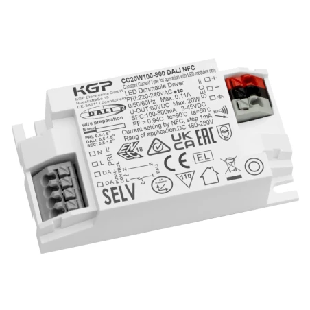 Led Driver 20W 100-800mA DALI2 dimm NFC