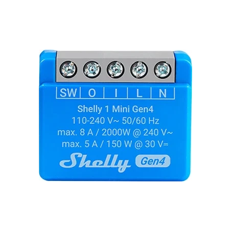 Shelly 1 Mini Gen4 Relee 8A WiFi BT Zigbee Matter