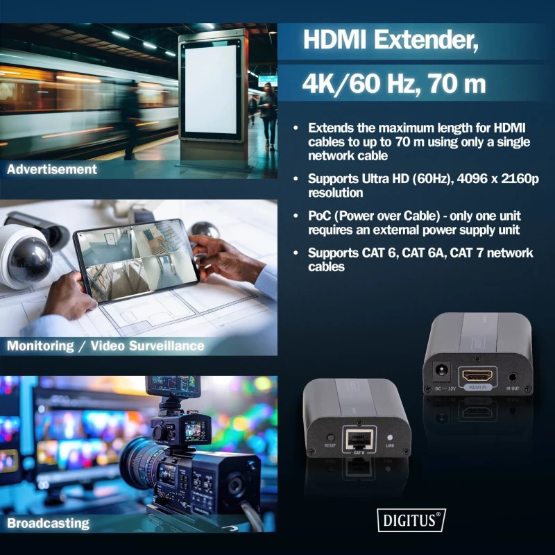 HDMI extender 4K 70m cat6