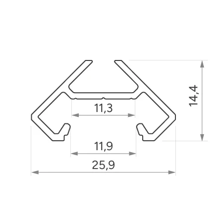 Profile AJAR 25,9x14,4mm led nurgaprofiil