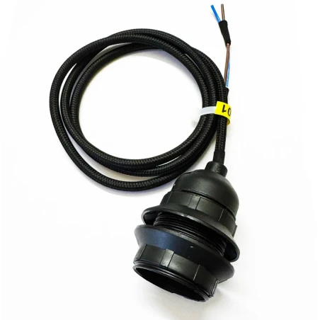 E27 Textile cord black