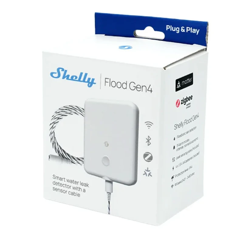 Shelly Flood Gen4 leaksensor WiFi BT Zigbee