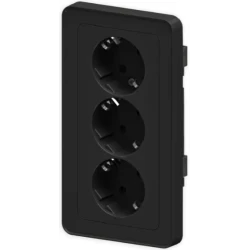 3-ne pistikupesa maandusega must nurga adapterkarbile