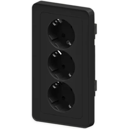 3-ne pistikupesa maandusega must nurga adapterkarbile