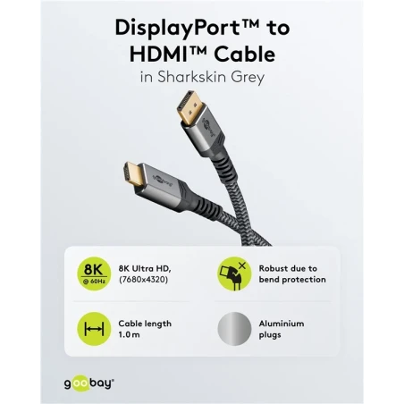 DisplayPort - HDMI kaabel 8K