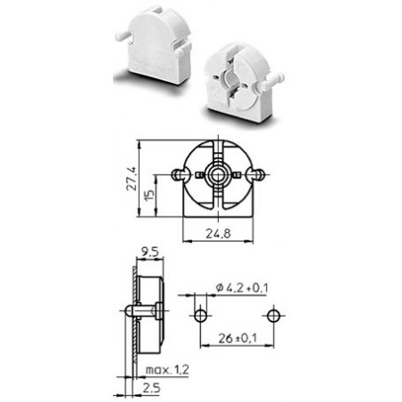 101749 G13 T8 lampholder