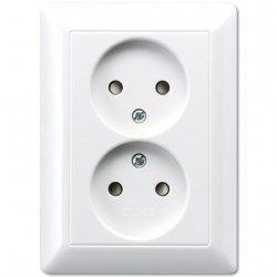 AS500 2-ne pistikupesa valge