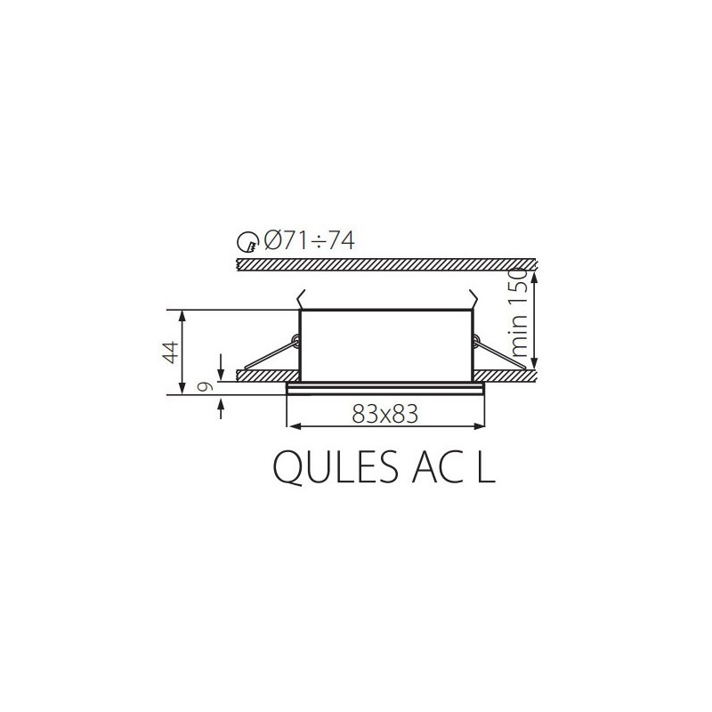 Qules AC L Ø71 / 84x84mm