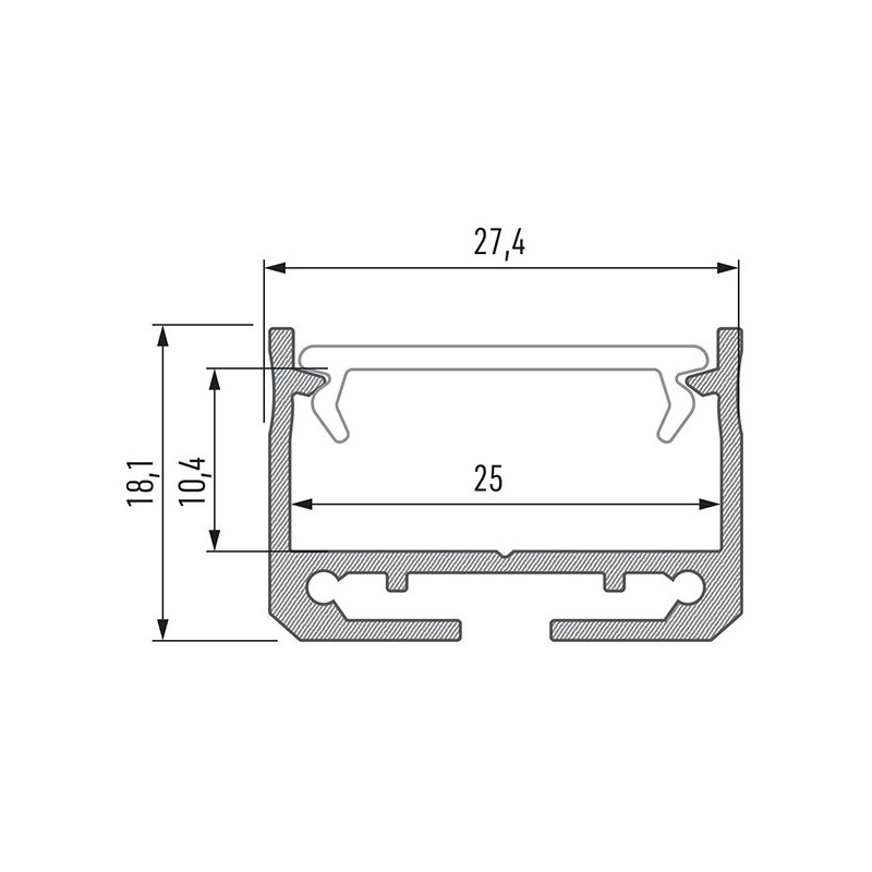 SILEDA led profiil 18x27mm