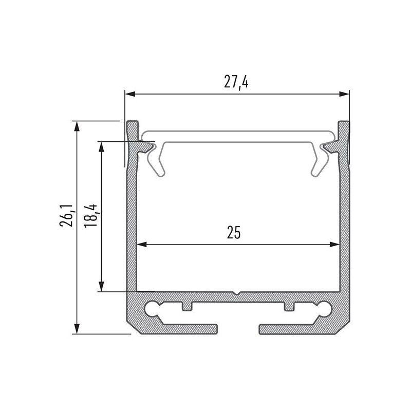 DILEDA led profiil 26x27mm