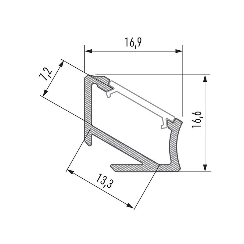 Profile H nurgaprofiil 30/60deg