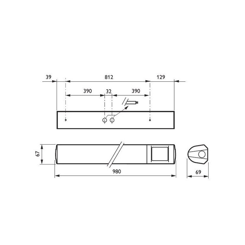 Micci peeglivalgusti IP44 pistikupesaga