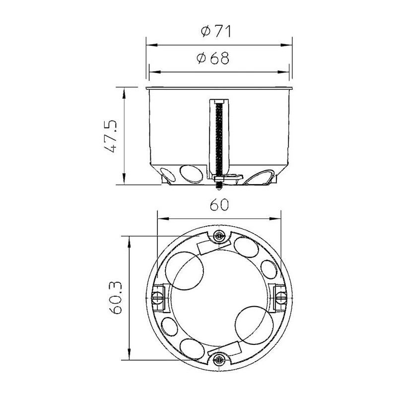 HG60 kipsplaadi toos 68mm h45mm