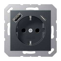 A seeria antratsiit-matt pistikupesa USB A+C