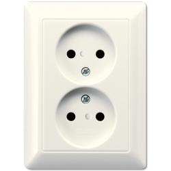 AS500 2-gang socket ivory