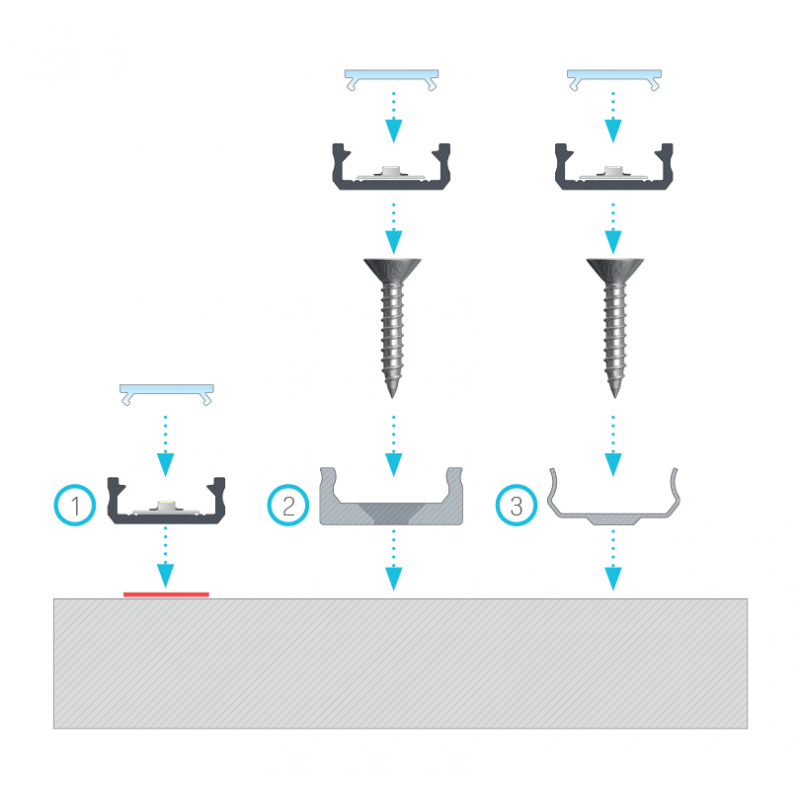 Profile D 16x6,3mm led profiil