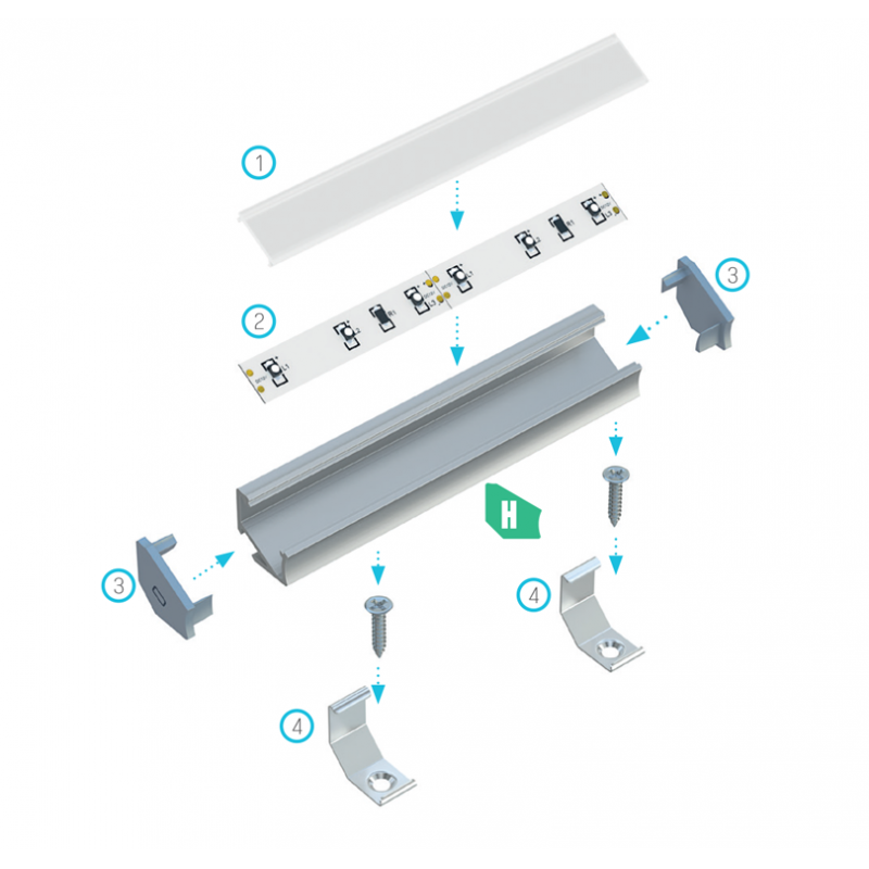 Profile H nurgaprofiil 30/60deg