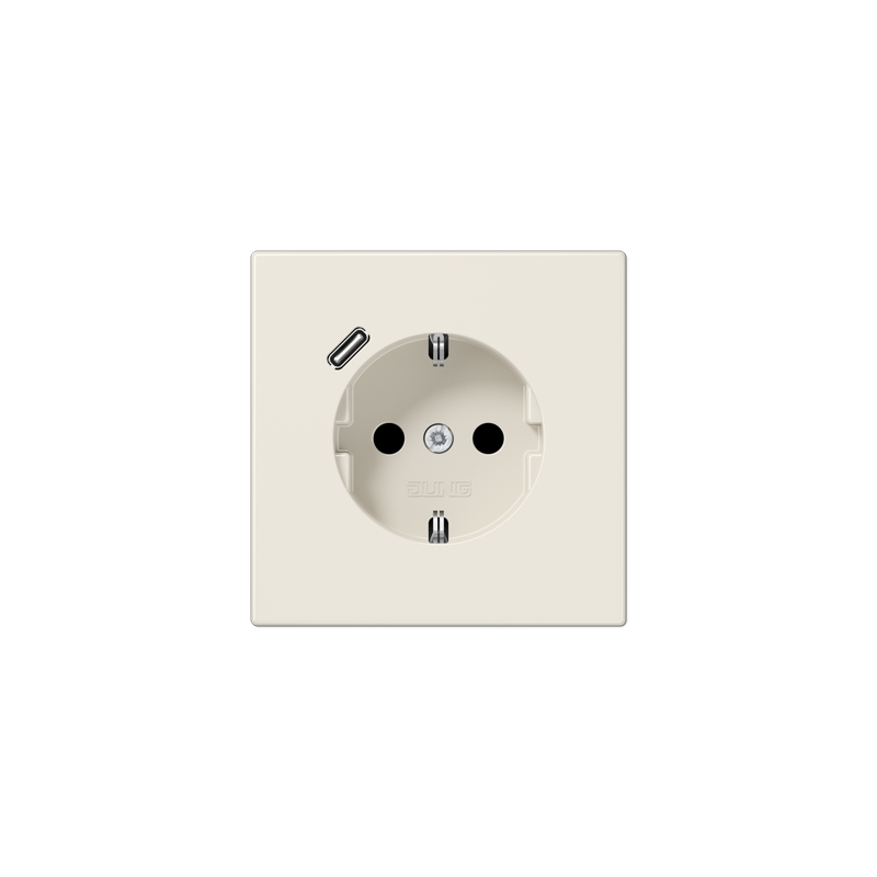 LS990 SCHUKO® socket with USB C charger ivory