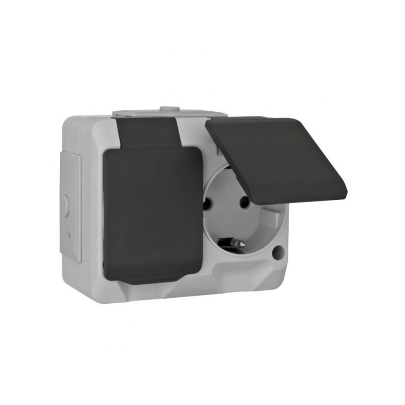 2 way Schuko outlet Nordic IP44