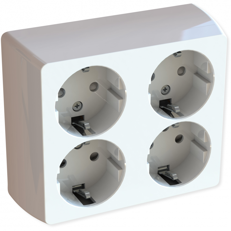 4-gang Schuko socket Egant IP20